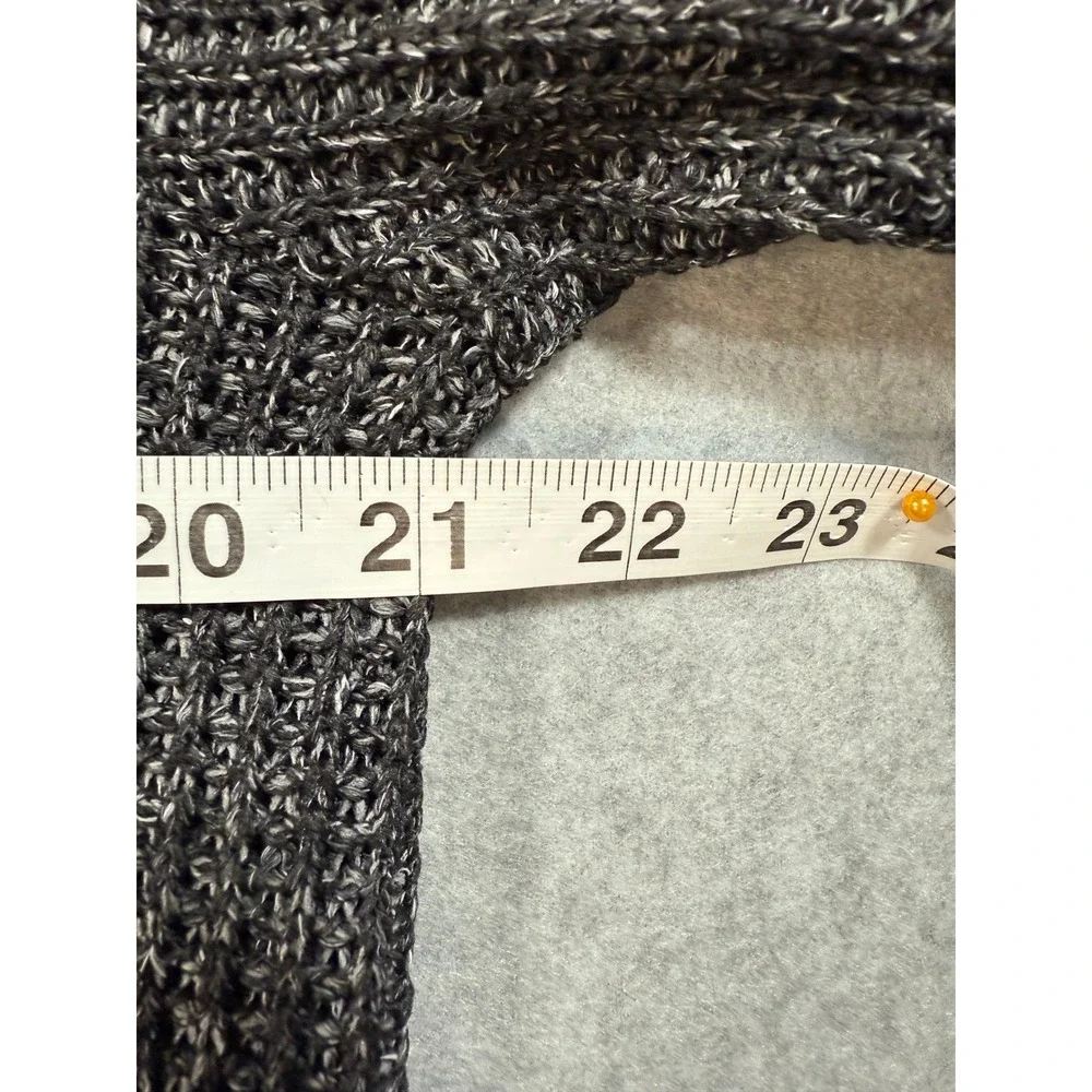 Gibsonlook Open Front Knit Cardigan Sweater Charcoal Gray Medium Officecore - Picture 7 of 14